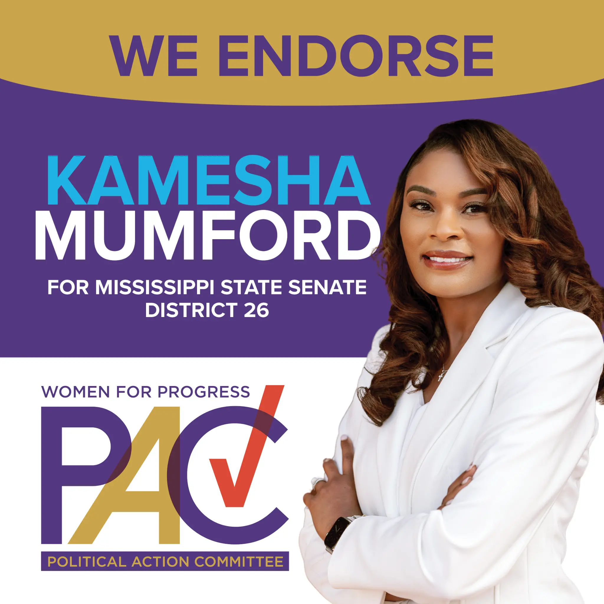Kamesha Mumford WFPPAC endorsement visual