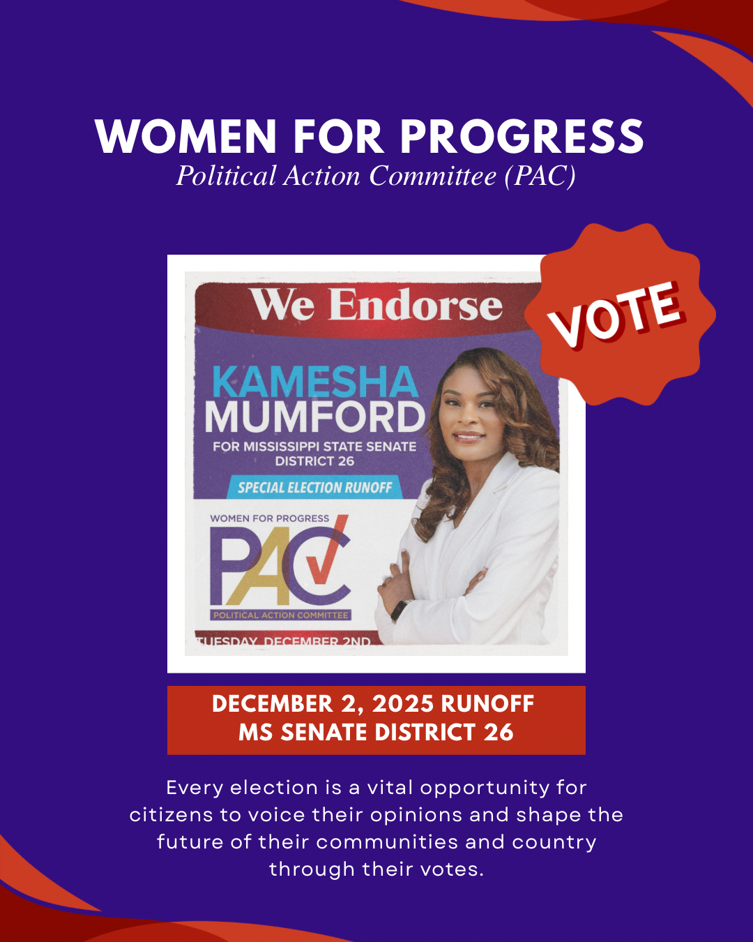 Kamesha Mumford runoff election communication