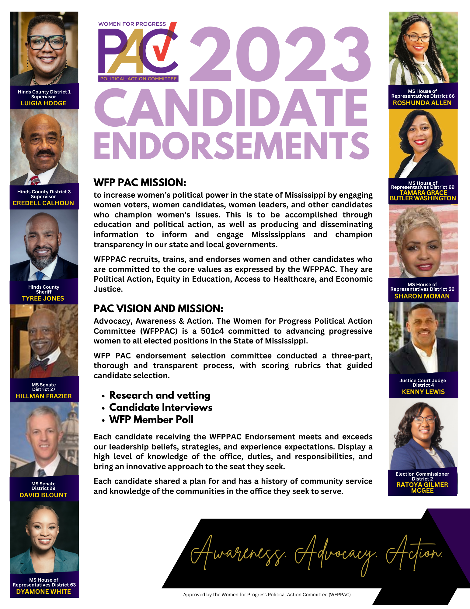 WFPPAC campaign and endorsement visual